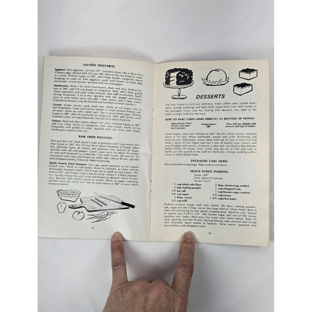 Vintage 1976 Sunbeam Frypan Recipes &‎ Instructions Cookbook Mid Century Kitchen